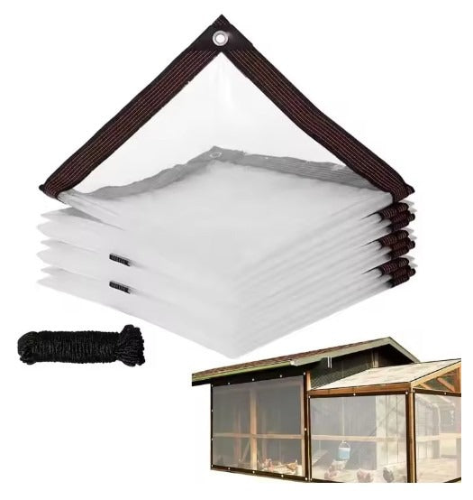 Prelata impermeabila pentru terasa, Zola, 2 x 3.2 m, rezistenta UV si conditii meteo nefavorabile, 14 inele, snur 10 m fixare, polietilena, 70 g/m2, transparenta Prelata impermeabila pentru terasa, Zola, 2 x 3.2 m, rezistenta UV si conditii meteo nefavorabile, 14 inele, snur 10 m fixare, polietilena, 70 g/m2, transparenta